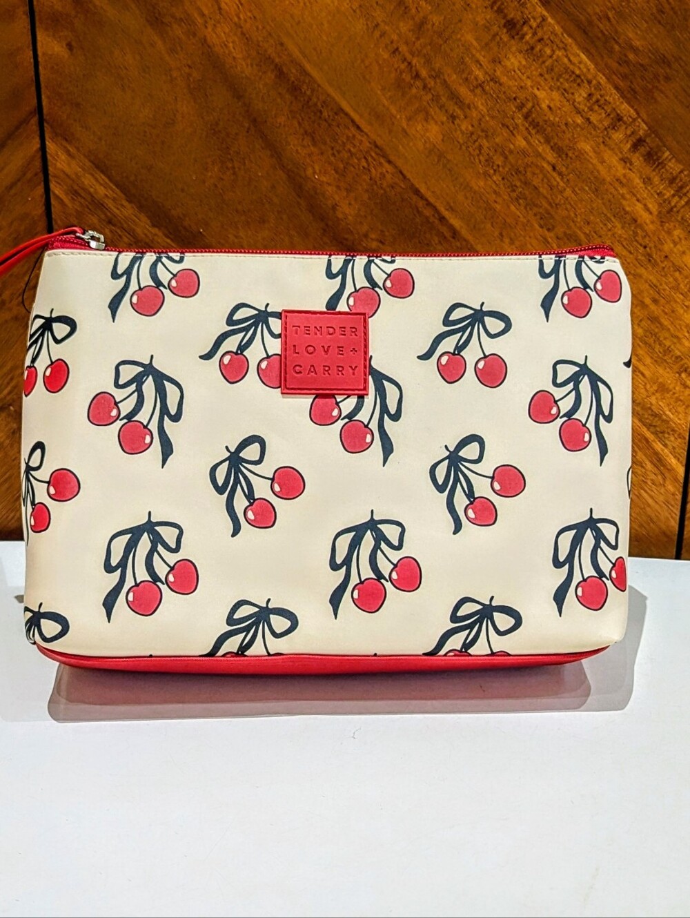 NEW Tender Love + Carry Cherry Zip Pouch Cosmetic Bag